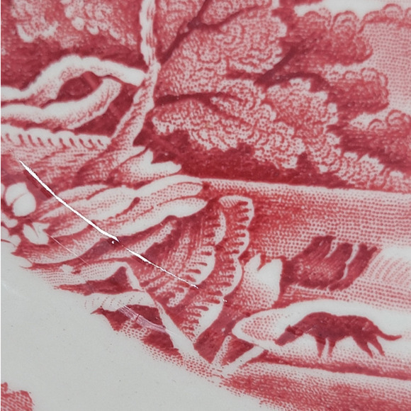 Enoch Wood's English Scenery Wood and Sons Pink Countryside Vegetable Bowl 7 in - Picture 7 of 10